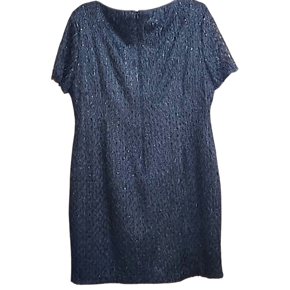 🆑️ CLEARANCE Tahari ASL Black Mini Dress Textured Sheath Size 14P - Picture 3 of 9